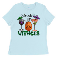 Baby Blue drink up withces halloween Ladies Tee - RanaPortraitStore