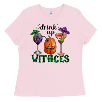 Bubblegum Pink drink up withces halloween Ladies Tee - RanaPortraitStore