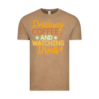 Drinking Coffee Watching Birds Funny Vintage Tee | Teevron