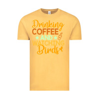 Vintage Mustard drinking coffee watching birds funny Vintage Tee - linhVisuals
