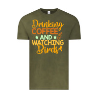 Vintage Olive drinking coffee watching birds funny Vintage Tee - linhVisuals
