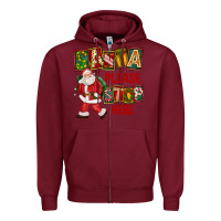 Burgundy Santa Please Stop Here Zipper Hoodie - FaDigitalArtStudio