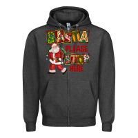 Charcoal Heather Santa Please Stop Here Zipper Hoodie - FaDigitalArtStudio