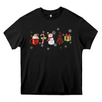 Black Cartoon Christmas Characters Heavy Core Tee - MaliasSmallBusiness