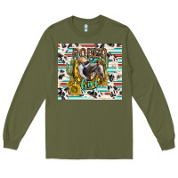 Army Green rodeo girl Long Sleeve Tee - TumblerDesignByShophia