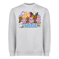 Heather Grey Easter mama Heavyweight Sweatshirt - OliviaCreatesArt
