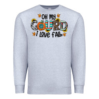 Heather Grey oh my gourd i love fall Premium Sweatshirt - CowhideDigitalArt