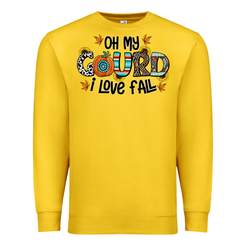 Oh My Gourd I Love Fall Premium Sweatshirt by CowhideDigitalArt | Teevron