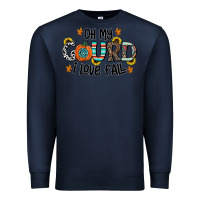 Navy oh my gourd i love fall Premium Sweatshirt - CowhideDigitalArt