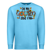 Ocean Blue oh my gourd i love fall Premium Sweatshirt - CowhideDigitalArt