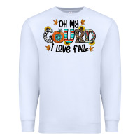 White oh my gourd i love fall Premium Sweatshirt - CowhideDigitalArt