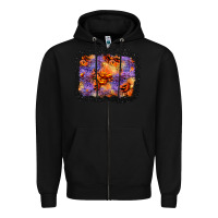 Black halloween pumpkin and leopard background Zipper Hoodie - BundleAndBundleShop