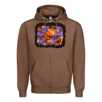 Chestnut halloween pumpkin and leopard background Zipper Hoodie - BundleAndBundleShop