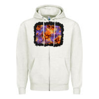 Oatmeal Heather halloween pumpkin and leopard background Zipper Hoodie - BundleAndBundleShop