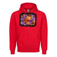 Red halloween pumpkin and leopard background Zipper Hoodie - BundleAndBundleShop