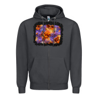 Smoke halloween pumpkin and leopard background Zipper Hoodie - BundleAndBundleShop