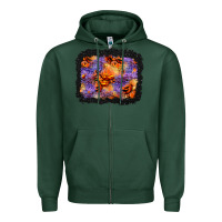 Sports Green halloween pumpkin and leopard background Zipper Hoodie - BundleAndBundleShop