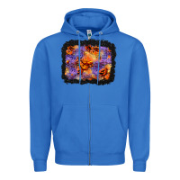 True Royal halloween pumpkin and leopard background Zipper Hoodie - BundleAndBundleShop