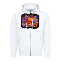 White halloween pumpkin and leopard background Zipper Hoodie - BundleAndBundleShop