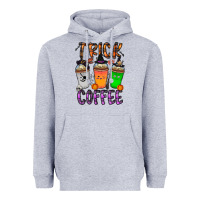 Heather Grey trick or coffee Heavyweight Hoodie - CowhideDigitalArt