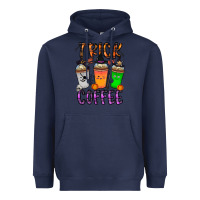 Navy trick or coffee Heavyweight Hoodie - CowhideDigitalArt