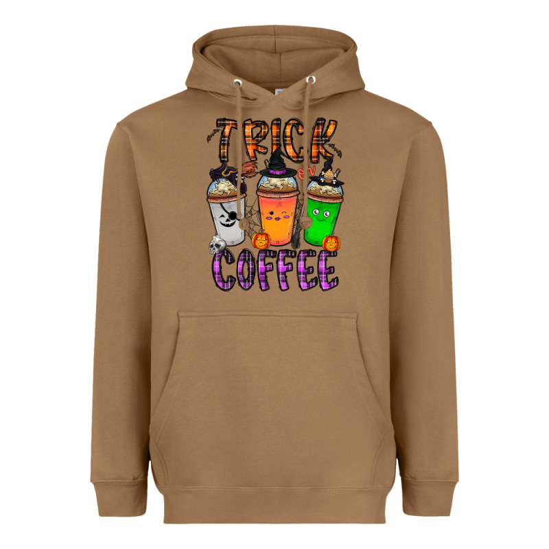 Trick Or Coffee Heavyweight Hoodie by CowhideDigitalArt | Teevron
