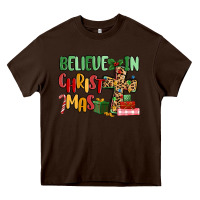 Chocolate Brown believe in christmas Heavy Core Tee - MaliasSmallBusiness