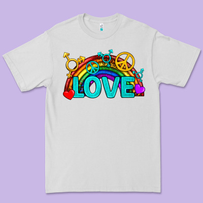 Western Lgbtq+ Love Rainbow Premium Tee Designed By Bundleandbundleshop