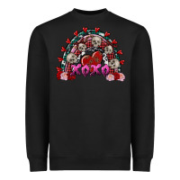Black Skull Xoxo rainbow Valentine's Day Heavyweight Sweatshirt - FaDigitalArtStudio