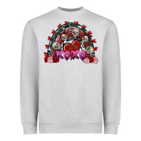 Skull Xoxo Rainbow Valentine's Day Heavyweight Sweatshirt | Teevron