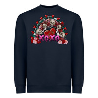 Navy Skull Xoxo rainbow Valentine's Day Heavyweight Sweatshirt - FaDigitalArtStudio