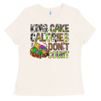 Bone King Cake Calories Don't Count Mardi Gras Ladies Tee - BundleAndBundleShop