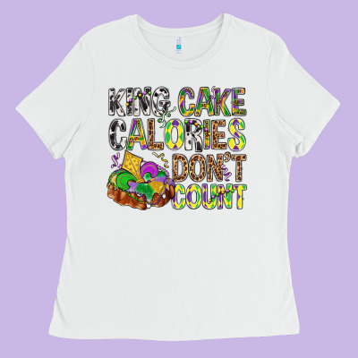 King Cake Calories Don't Count Mardi Gras Ladies Tee Designed By Bundleandbundleshop