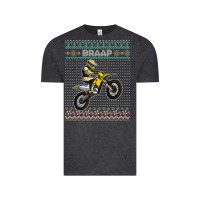 Vintage Black christmas motorcycle motocross braap dirt bike xmas Vintage Tee - linhVisuals
