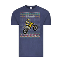 Vintage Denim christmas motorcycle motocross braap dirt bike xmas Vintage Tee - linhVisuals