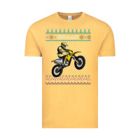 Vintage Mustard christmas motorcycle motocross braap dirt bike xmas Vintage Tee - linhVisuals