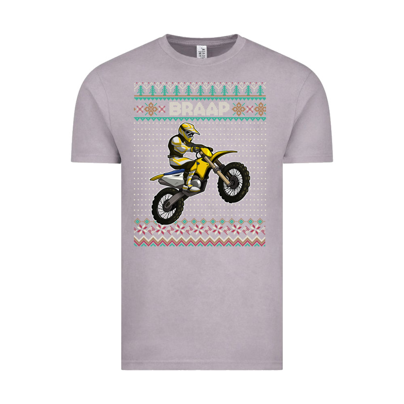 Christmas Motorcycle Motocross Braap Dirt Bike Xmas Vintage Tee by linhVisuals | Teevron