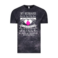 Cloud Black my husband holds the key to my heart Vintage Tee - linhVisuals