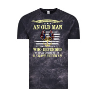 Cloud Black never underestimate an old man us navy veteran Vintage Tee - linhVisuals