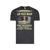 Vintage Black never underestimate an old man us navy veteran Vintage Tee - linhVisuals