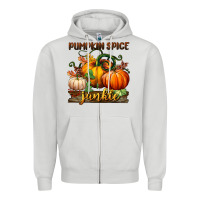 Dove Grey pumpkin spice junkie Zipper Hoodie - BundleAndBundleShop
