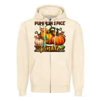 Sandshell pumpkin spice junkie Zipper Hoodie - BundleAndBundleShop