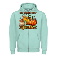 Seafoam pumpkin spice junkie Zipper Hoodie - BundleAndBundleShop