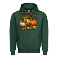 Sports Green pumpkin spice junkie Zipper Hoodie - BundleAndBundleShop