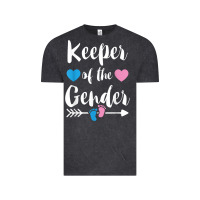 Vintage Black keeper of the gender reveal tee shirt girl or boy blue pink Vintage Tee - linhVisuals