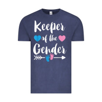 Vintage Denim keeper of the gender reveal tee shirt girl or boy blue pink Vintage Tee - linhVisuals