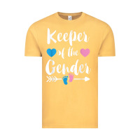 Vintage Mustard keeper of the gender reveal tee shirt girl or boy blue pink Vintage Tee - linhVisuals