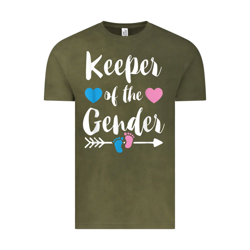 Keeper Of The Gender Reveal Tee Shirt Girl Or Boy Blue Pink Vintage Tee by linhVisuals | Teevron