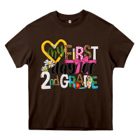 Chocolate Brown my first day of 2nd grade Heavy Core Tee - NancyCooperArtShop