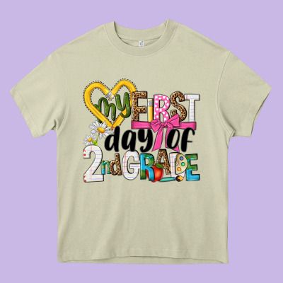 My First Day Of 2nd Grade Heavy Core Tee Designed By Nancycooperartshop